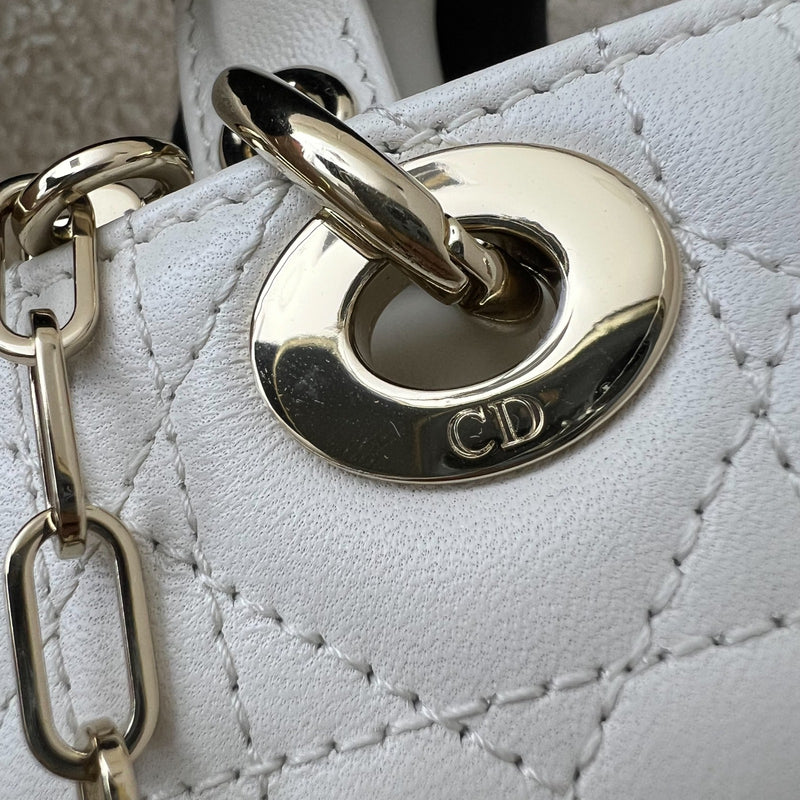 Dior Micro Lady D-Joy Bag in Latte Lambskin and LGHW (Model: S0910ONGE, Colour: M030)