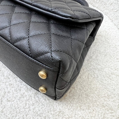 Chanel Small 24cm Coco Handle Flap in Black Caviar and AGHW (Model: A92990)