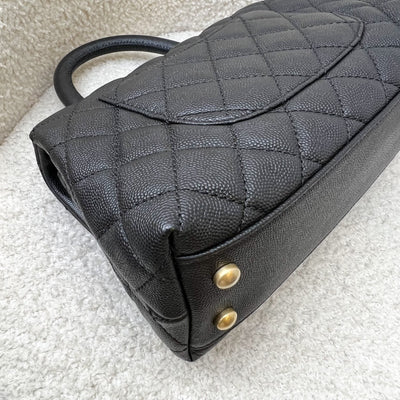 Chanel Small 24cm Coco Handle Flap in Black Caviar and AGHW (Model: A92990)