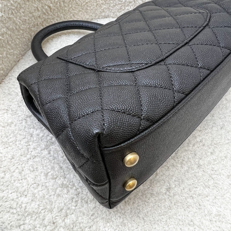 Chanel Small 24cm Coco Handle Flap in Black Caviar and AGHW (Model: A92990)