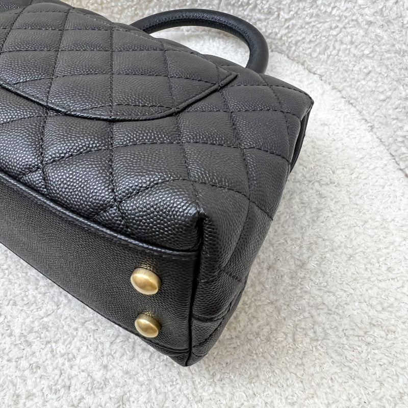 Chanel Small 24cm Coco Handle Flap in Black Caviar and AGHW (Model: A92990)
