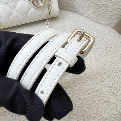 Dior Micro Lady D-Joy Bag in Latte Lambskin and LGHW (Model: S0910ONGE, Colour: M030)