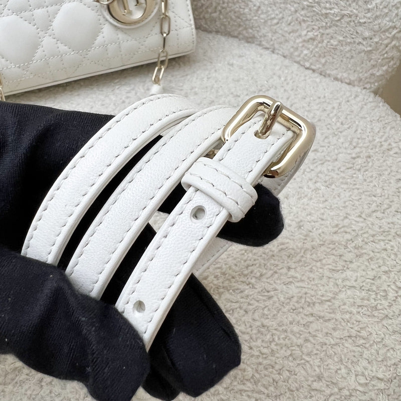 Dior Micro Lady D-Joy Bag in Latte Lambskin and LGHW (Model: S0910ONGE, Colour: M030)