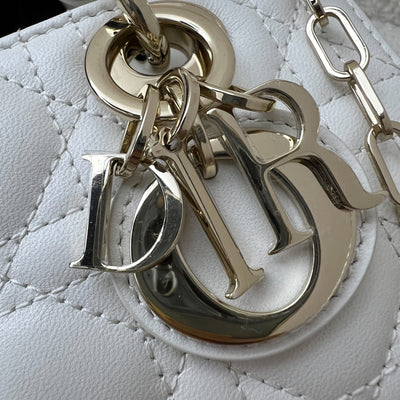 Dior Micro Lady D-Joy Bag in Latte Lambskin and LGHW (Model: S0910ONGE, Colour: M030)