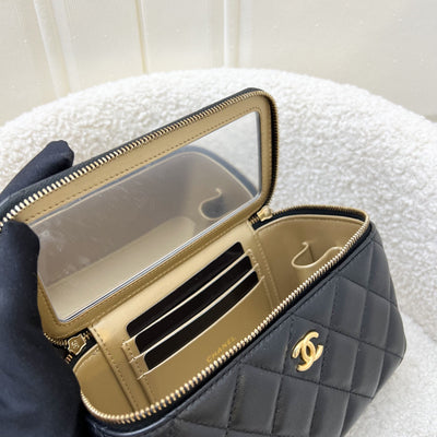 Chanel Pearl Crush Small Vanity in 24K Black Lambskin and AGHW (Model: AP2303)