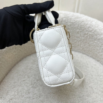 Dior Micro Lady D-Joy Bag in Latte Lambskin and LGHW (Model: S0910ONGE, Colour: M030)