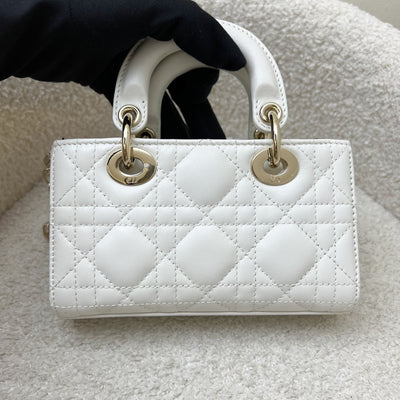 Dior Micro Lady D-Joy Bag in Latte Lambskin and LGHW (Model: S0910ONGE, Colour: M030)