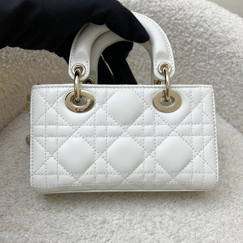 Dior Micro Lady D-Joy Bag in Latte Lambskin and LGHW (Model: S0910ONGE, Colour: M030)