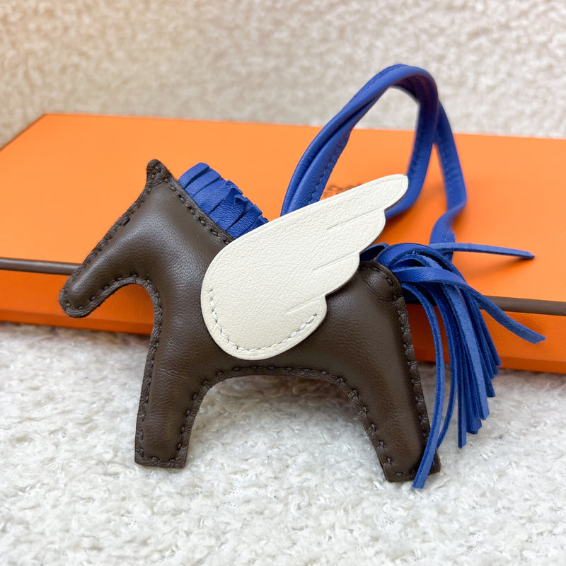 Hermes Rodeo Pegasus PM Charm in Chocolate / Blue