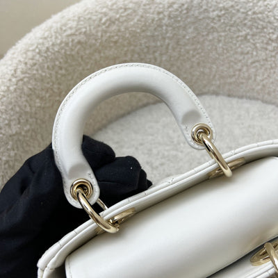 Dior Micro Lady D-Joy Bag in Latte Lambskin and LGHW (Model: S0910ONGE, Colour: M030)