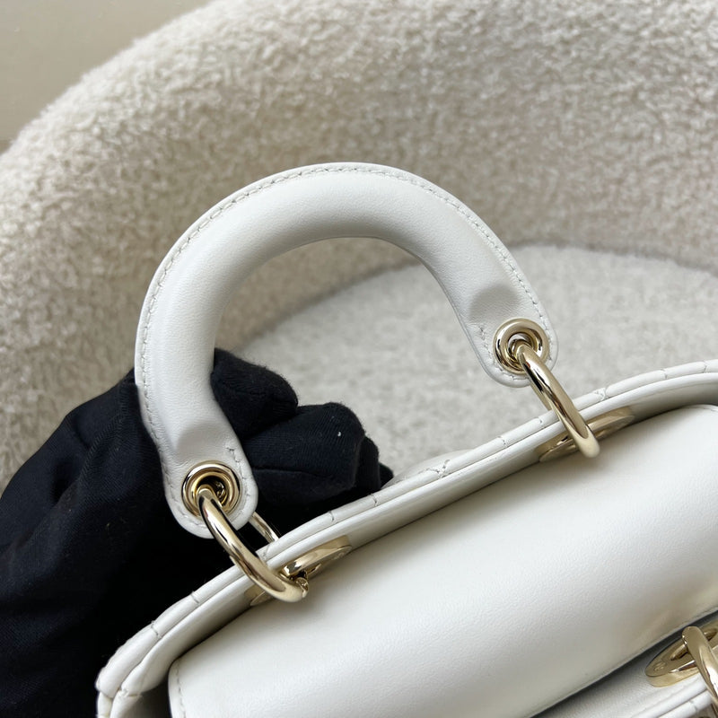 Dior Micro Lady D-Joy Bag in Latte Lambskin and LGHW (Model: S0910ONGE, Colour: M030)