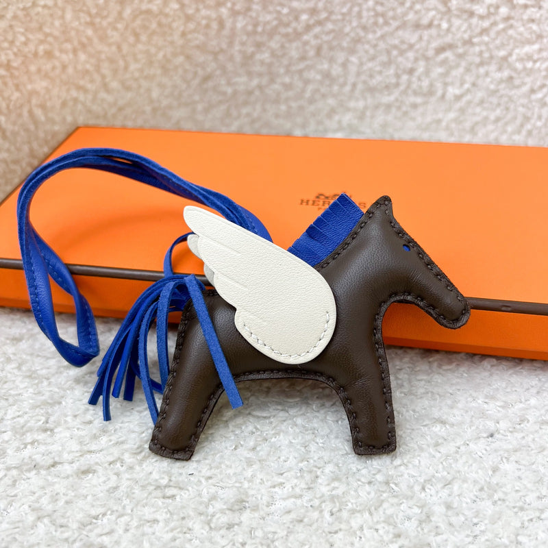 Hermes Rodeo Pegasus PM Charm in Chocolate / Blue