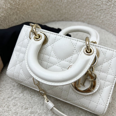 Dior Micro Lady D-Joy Bag in Latte Lambskin and LGHW (Model: S0910ONGE, Colour: M030)