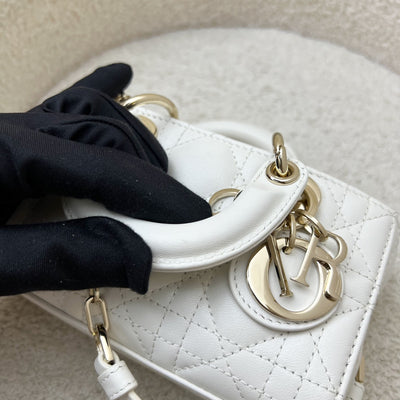 Dior Micro Lady D-Joy Bag in Latte Lambskin and LGHW (Model: S0910ONGE, Colour: M030)