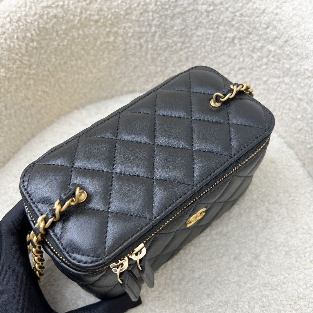 Chanel Pearl Crush Small Vanity in 24K Black Lambskin and AGHW