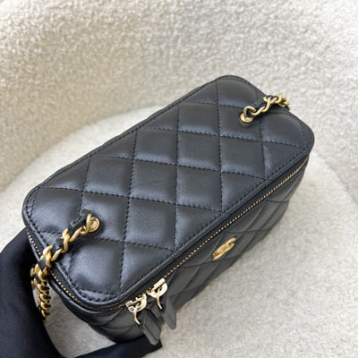 Chanel Pearl Crush Small Vanity in 24K Black Lambskin and AGHW (Model: AP2303)