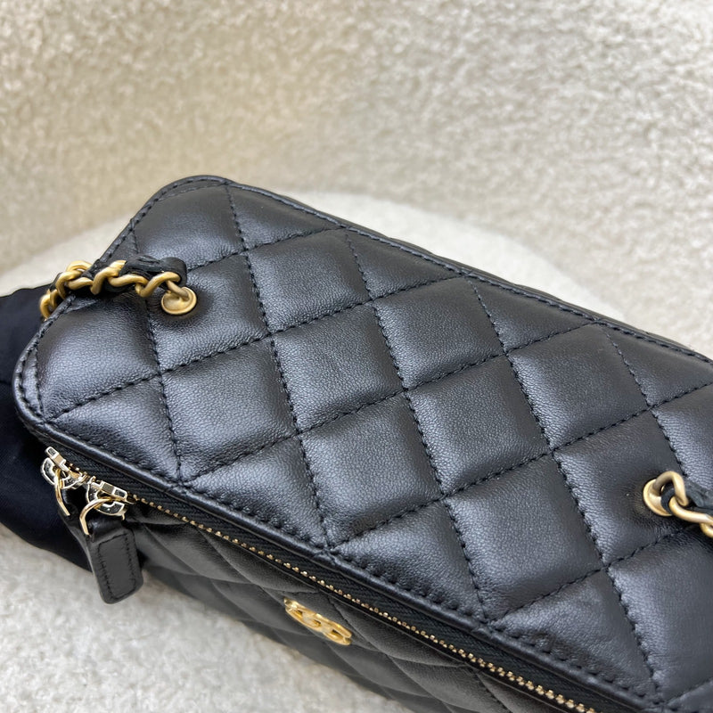 Chanel Pearl Crush Small Vanity in 24K Black Lambskin and AGHW (Model: AP2303)