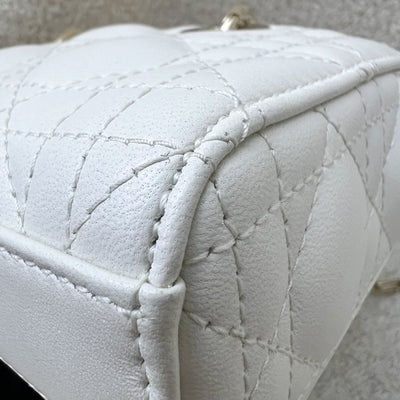 Dior Micro Lady D-Joy Bag in Latte Lambskin and LGHW (Model: S0910ONGE, Colour: M030)