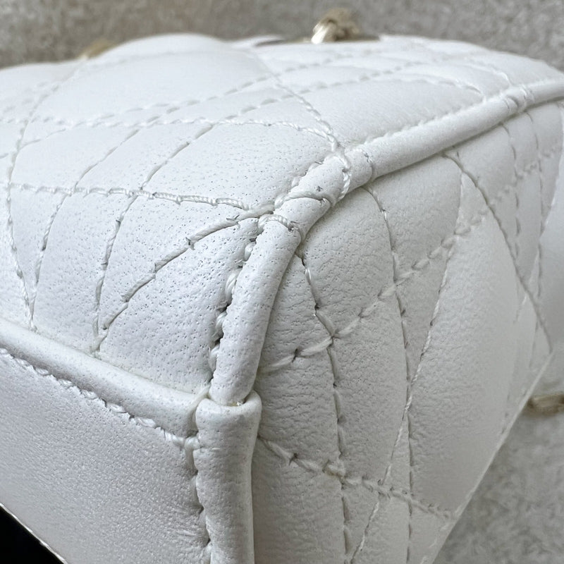 Dior Micro Lady D-Joy Bag in Latte Lambskin and LGHW (Model: S0910ONGE, Colour: M030)