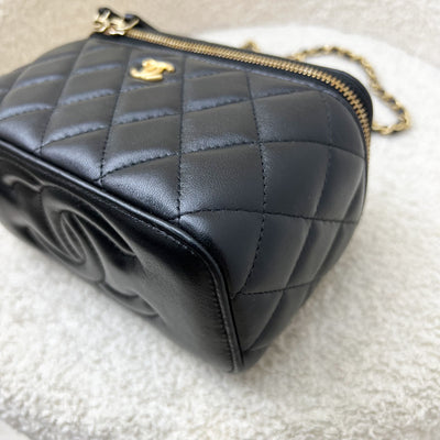 Chanel Pearl Crush Small Vanity in 24K Black Lambskin and AGHW (Model: AP2303)