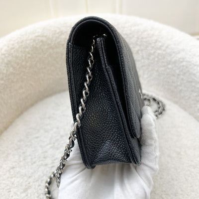 Chanel Classic Wallet on Chain WOC in Black Caviar and SHW (Model: AP0250)