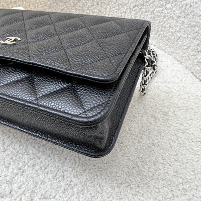 Chanel Classic Wallet on Chain WOC in Black Caviar and SHW (Model: AP0250)