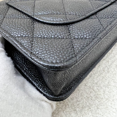 Chanel Classic Wallet on Chain WOC in Black Caviar and SHW (Model: AP0250)