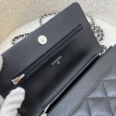 Chanel Classic Wallet on Chain WOC in Black Caviar and SHW (Model: AP0250)