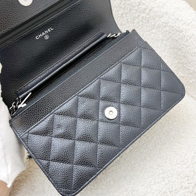 Chanel Classic Wallet on Chain WOC in Black Caviar and SHW (Model: AP0250)