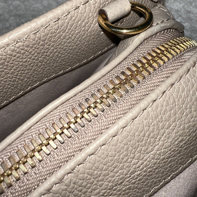 LV Onthego East West in Tourterelle (Grey) / Creme Giant Monogram Empreinte Leather and GHW (Model: M23641)