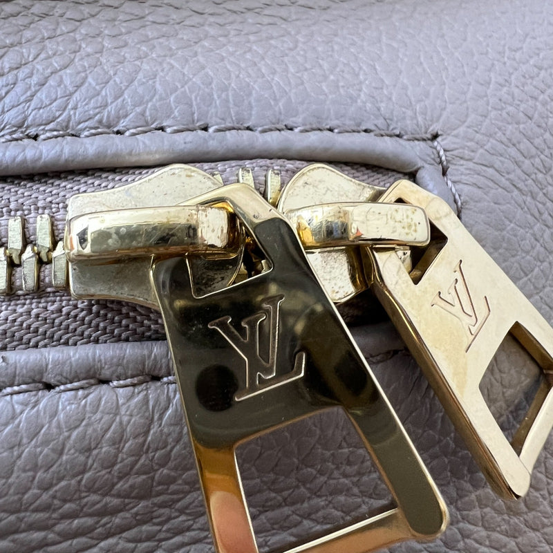LV Onthego East West in Tourterelle (Grey) / Creme Giant Monogram Empreinte Leather and GHW (Model: M23641)