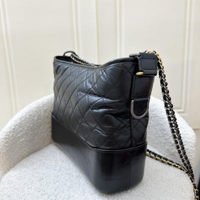 Chanel Medium (New Large) Gabrielle Hobo Bag in Black Calfskin and 3-tone HW