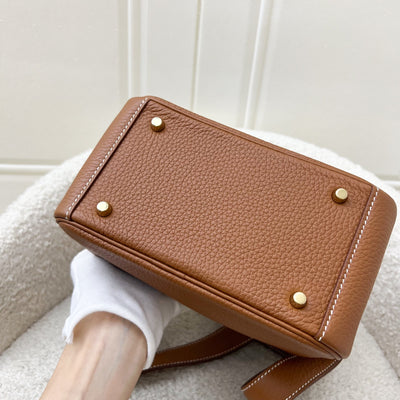 Hermes Mini Lindy in Gold Clemence Leather and GHW