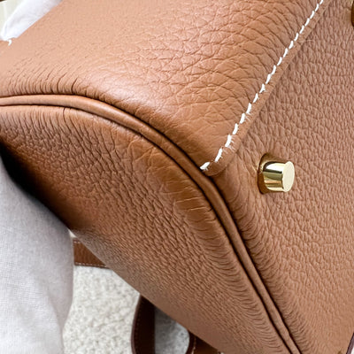 Hermes Mini Lindy in Gold Clemence Leather and GHW