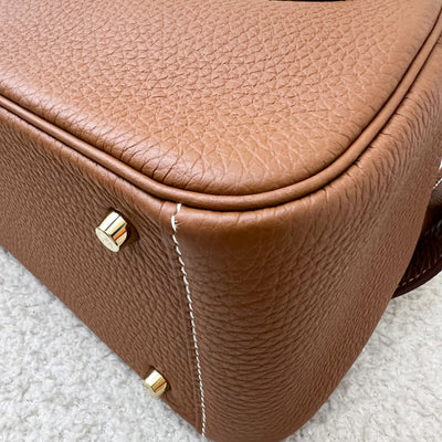 Hermes Mini Lindy in Gold Clemence Leather and GHW