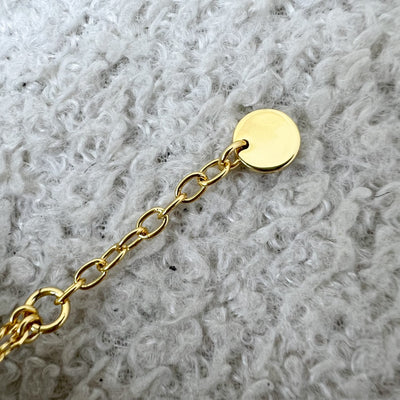 Dior Petit CD Double Bracelet with Diamantes Studded Heart Charm