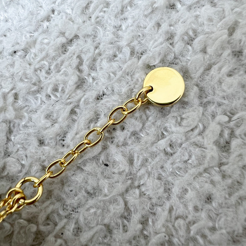 Dior Petit CD Double Bracelet with Diamantes Studded Heart Charm