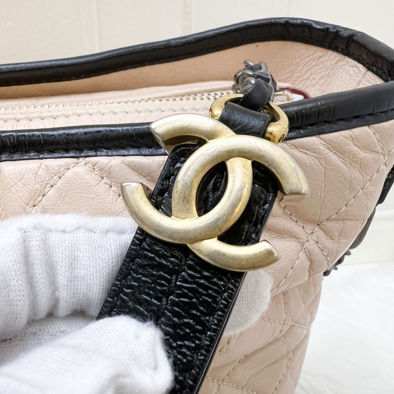 Chanel Large Gabrielle Hobo in Beige Distressed Calfskin and 3 Tone HW