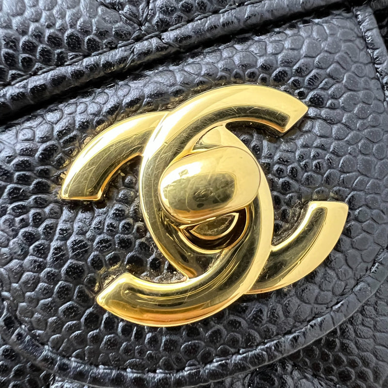 Chanel Medium Classic Flap CF in Black Caviar and GHW