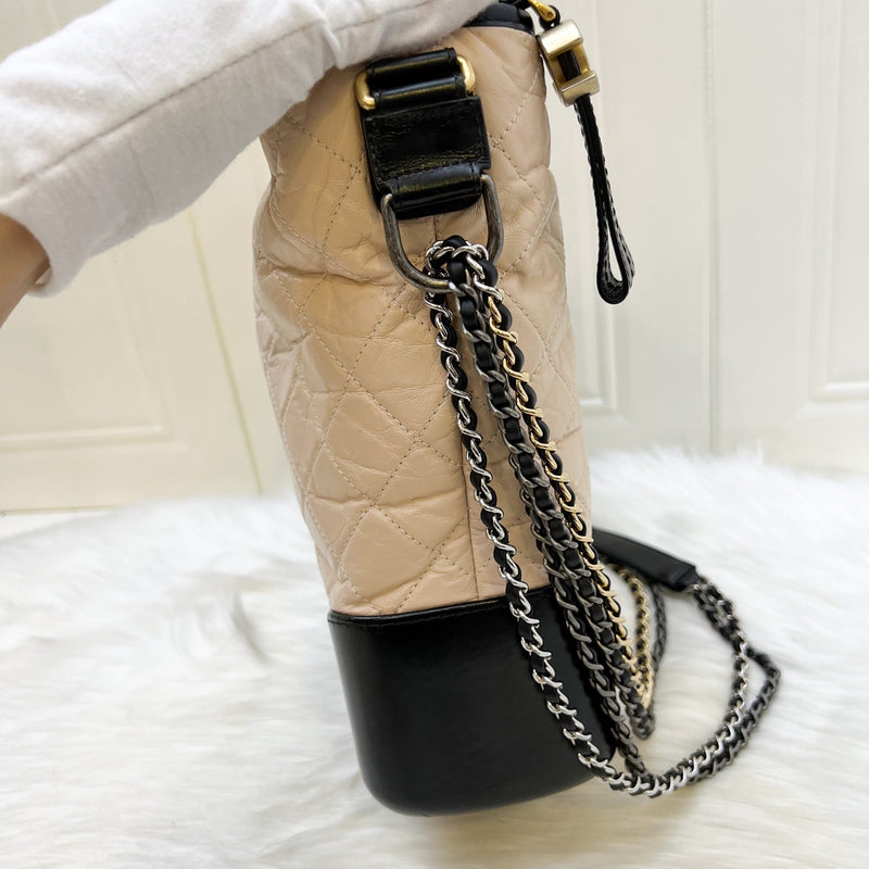Chanel Large Gabrielle Hobo in Beige Distressed Calfskin and 3 Tone HW
