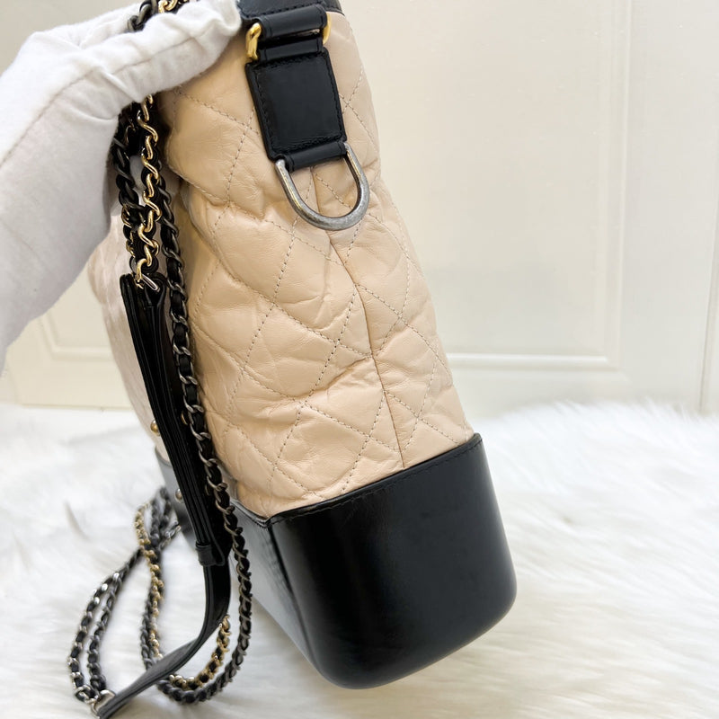 Chanel Large Gabrielle Hobo in Beige Distressed Calfskin and 3 Tone HW