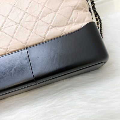 Chanel Large Gabrielle Hobo in Beige Distressed Calfskin and 3 Tone HW