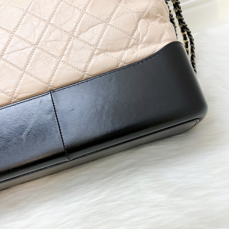 Chanel Large Gabrielle Hobo in Beige Distressed Calfskin and 3 Tone HW