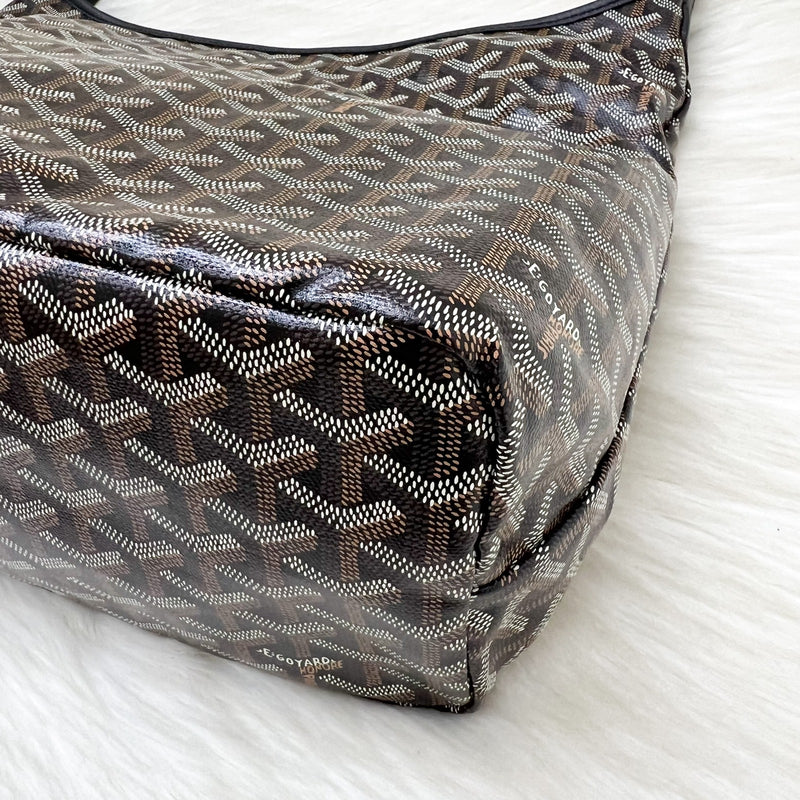 Goyard Boheme PM Hobo Bag in Black Signature Goyardine Canvas