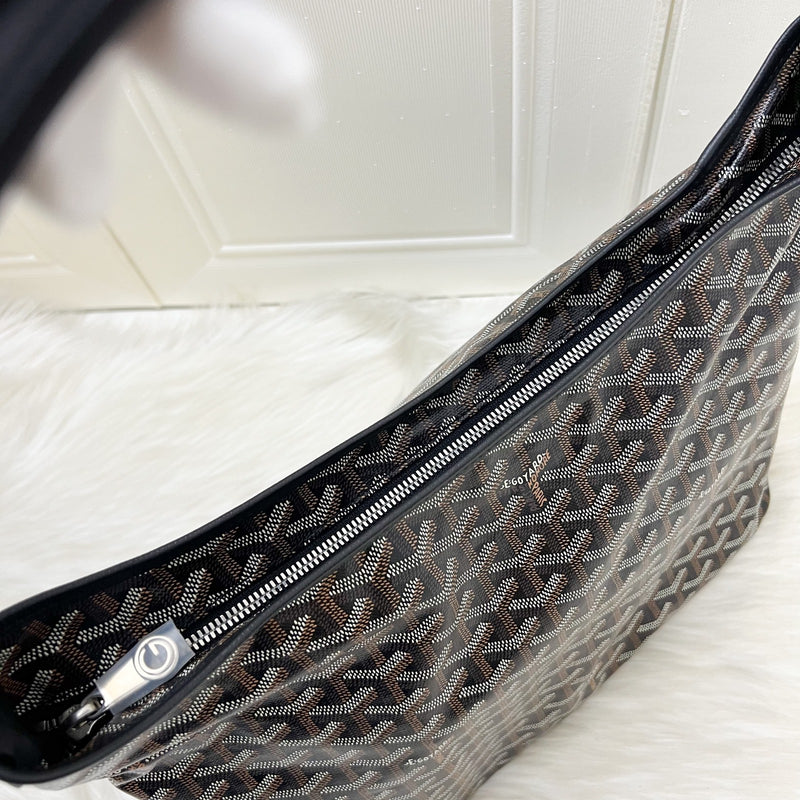 Goyard Boheme PM Hobo Bag in Black Signature Goyardine Canvas