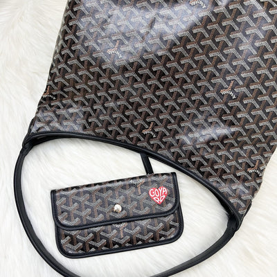 Goyard Boheme PM Hobo Bag in Black Signature Goyardine Canvas