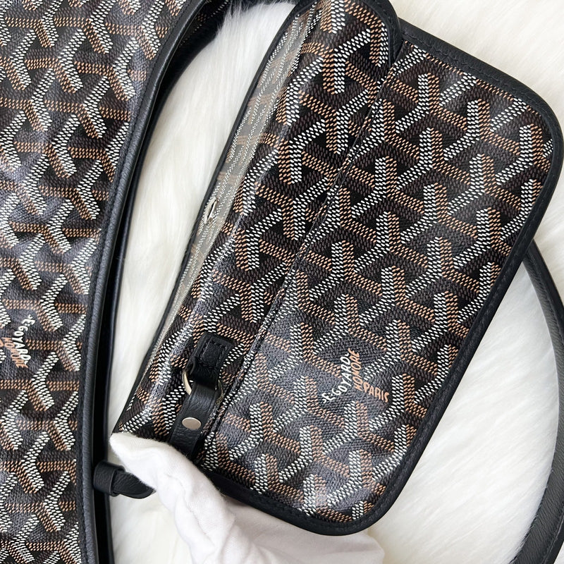 Goyard Boheme PM Hobo Bag in Black Signature Goyardine Canvas