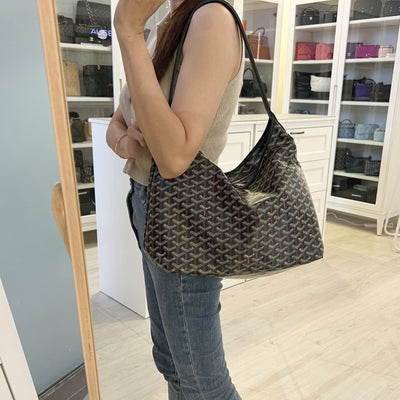 Goyard Boheme PM Hobo Bag in Black Signature Goyardine Canvas