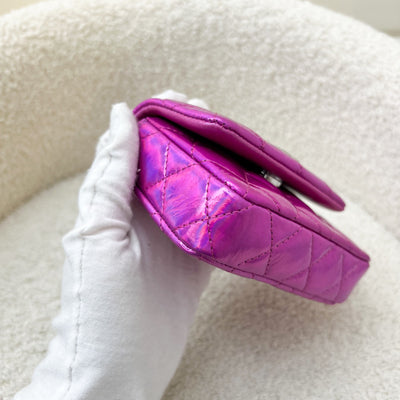 Chanel 24C Micro VIP Clutch in Fuchsia Pink Iridescent Mirror Goatskin SHW