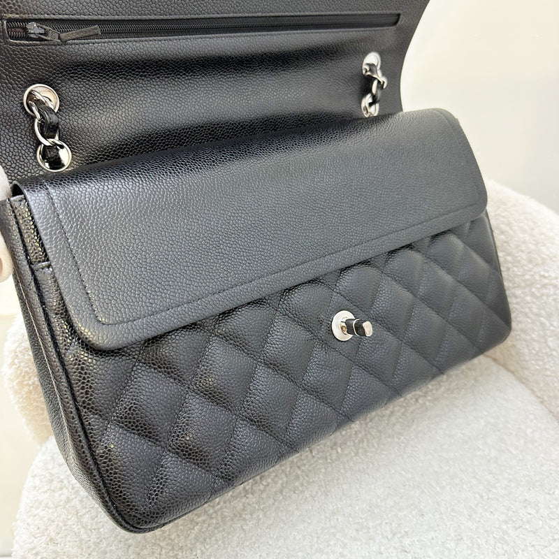 Chanel Jumbo Classic Flap DF in Black Caviar and SHW